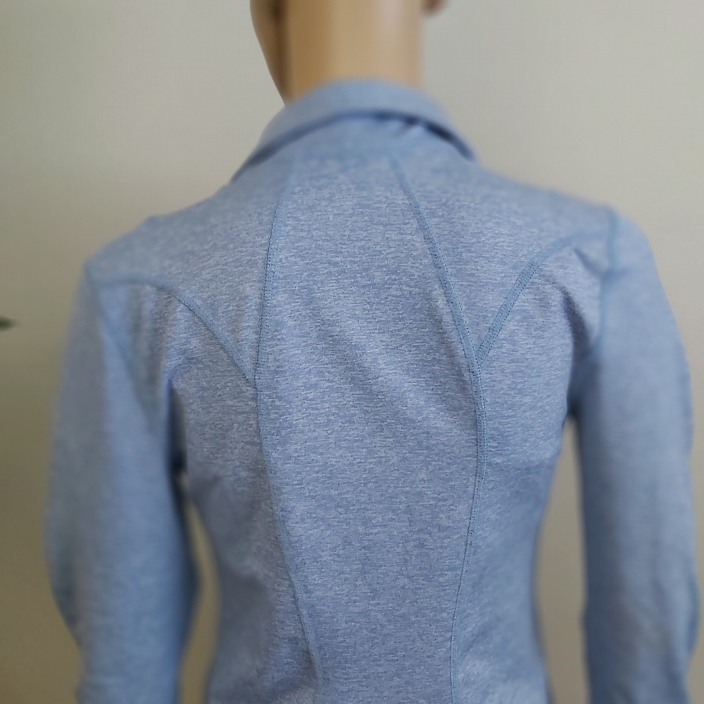 One Tooth light blue zip up sweatshirt after workout running - Picture 7 of 13